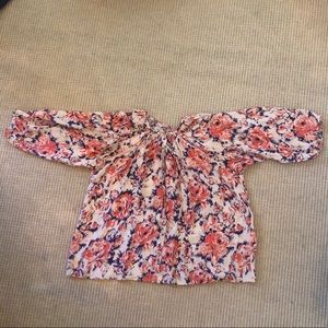 Tucker Floral Silk Blouse
